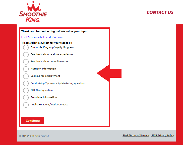 Contact Smoothie King Feedback